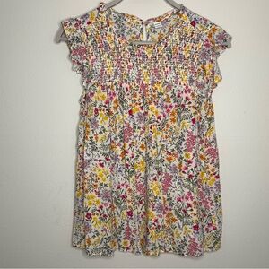 Old Navy Size L Floral Smocked Blouse